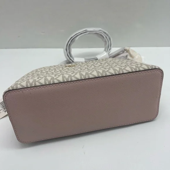 Michael Kors Jet Set Travel Med Logo Dome Crossbody XCROSS XBODY Powder Blush NW